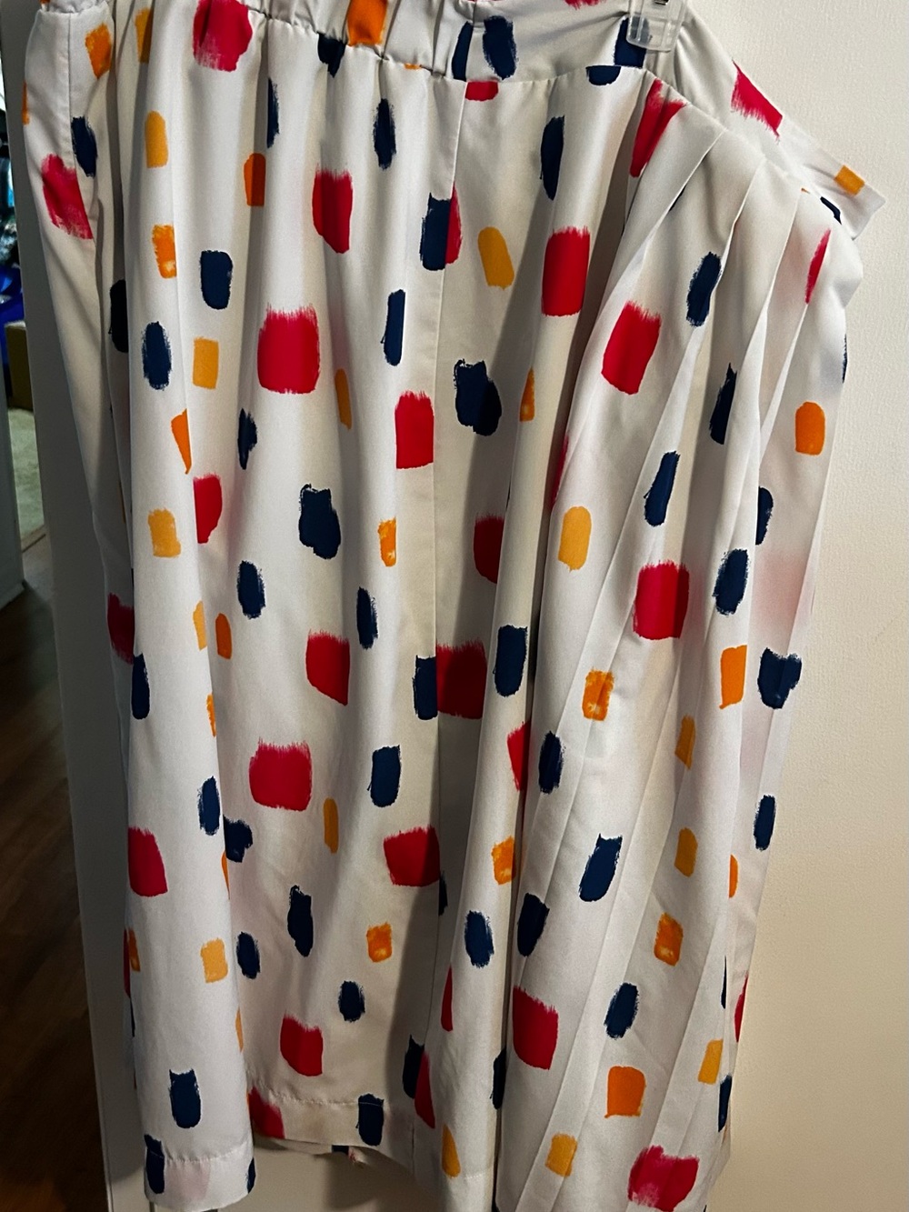 Lane Bryant White Skort with Pink, Blue & Yellow Dots